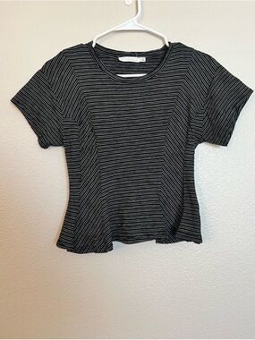 Lush Black & White Striped Short Sleeve Tee Womens | Size S